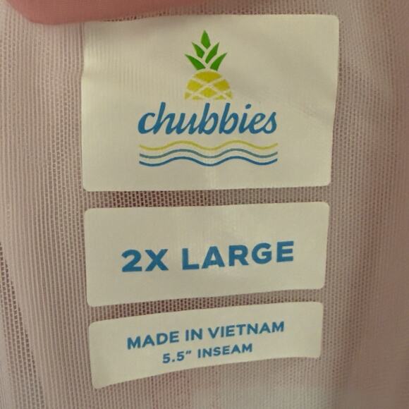 Chubbies The On The Horizons Swim Trunks XXL 5.5” Inseam Pink Teal Stripe NWT - Picture 2 of 12